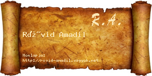 Rövid Amadil névjegykártya
